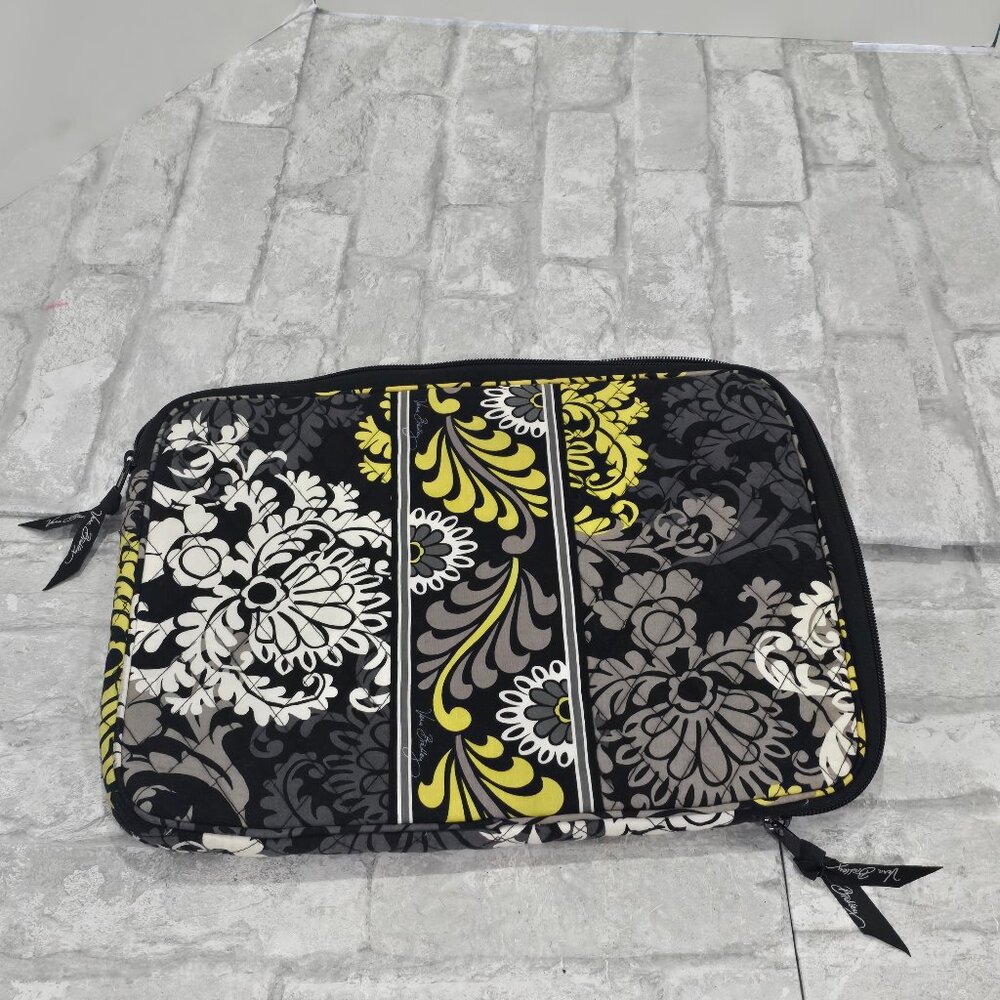 Vera Bradley Tablet / Laptop Cover Case‎ Baroque Quilted Black & Yellow Sleeve